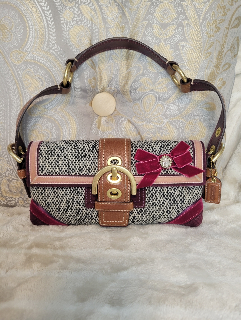 COACH TWEED SOHO FLAP BAG 8F01